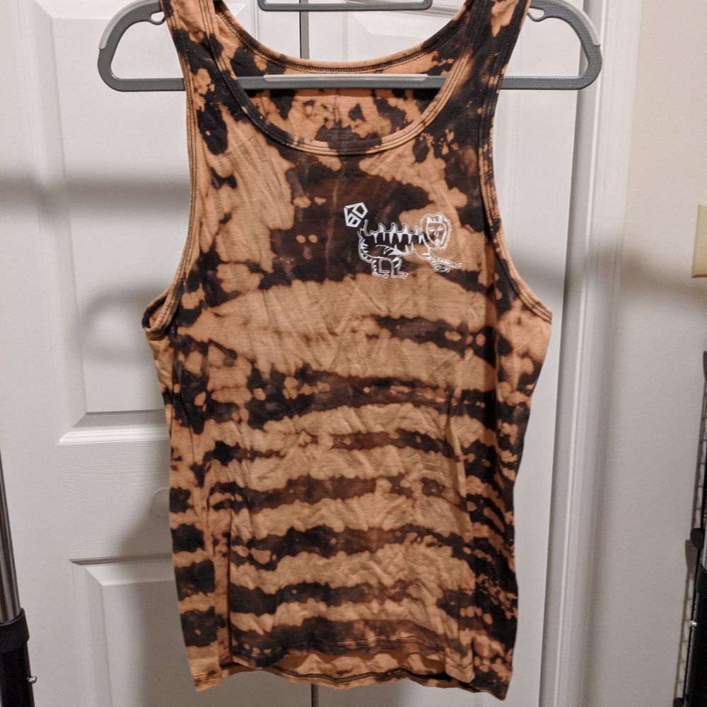 Liger bleach dyed tank top